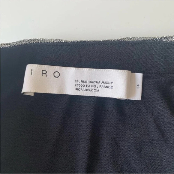 IRO Brendal Skirt Size 34 XS Silver Lame Mini Wrap Effect Sparkle Metallic - Picture 4 of 9